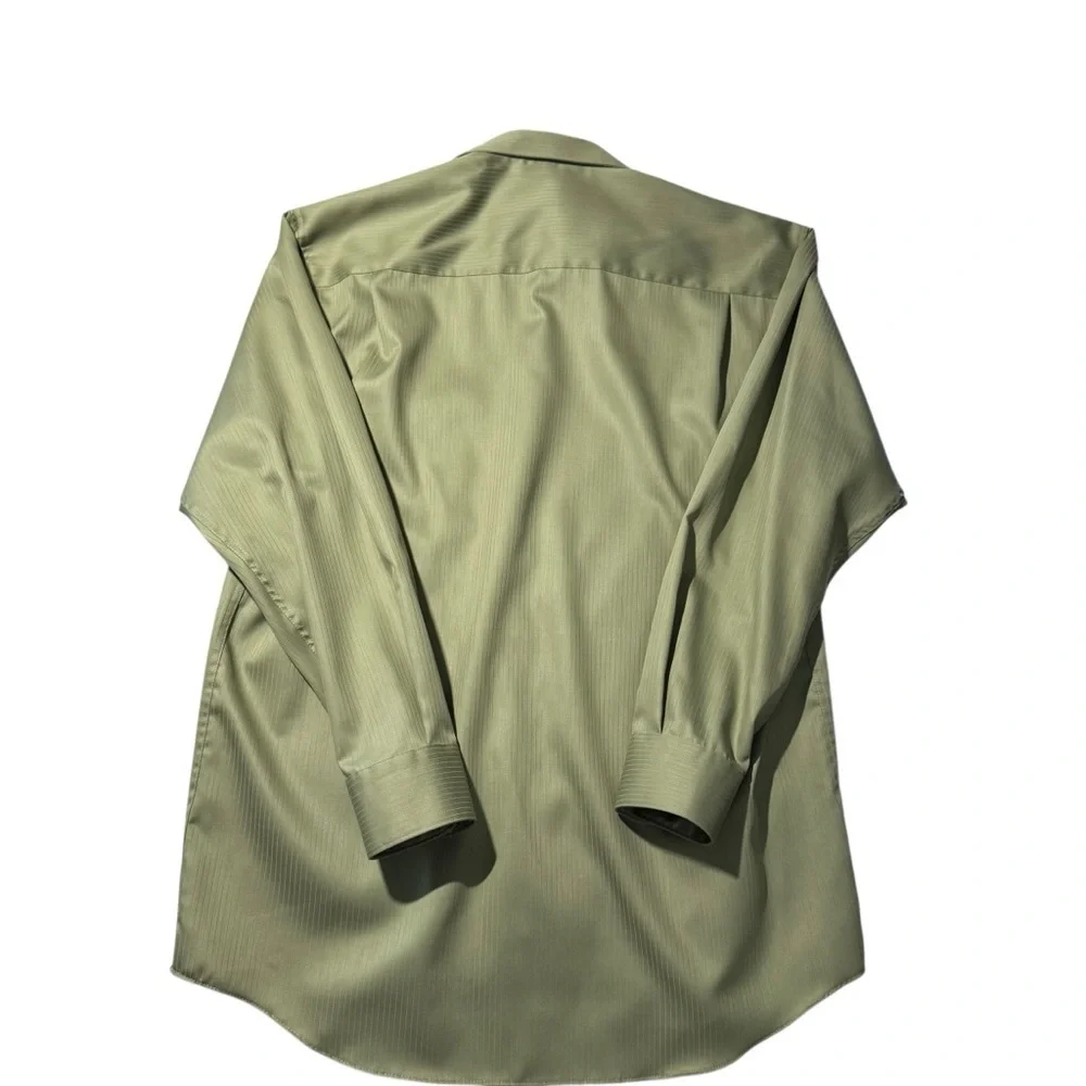 Perry Ellis Portfollio Men’s Dress Shirt Size 15.5-32/33 Green Wrinkle Free